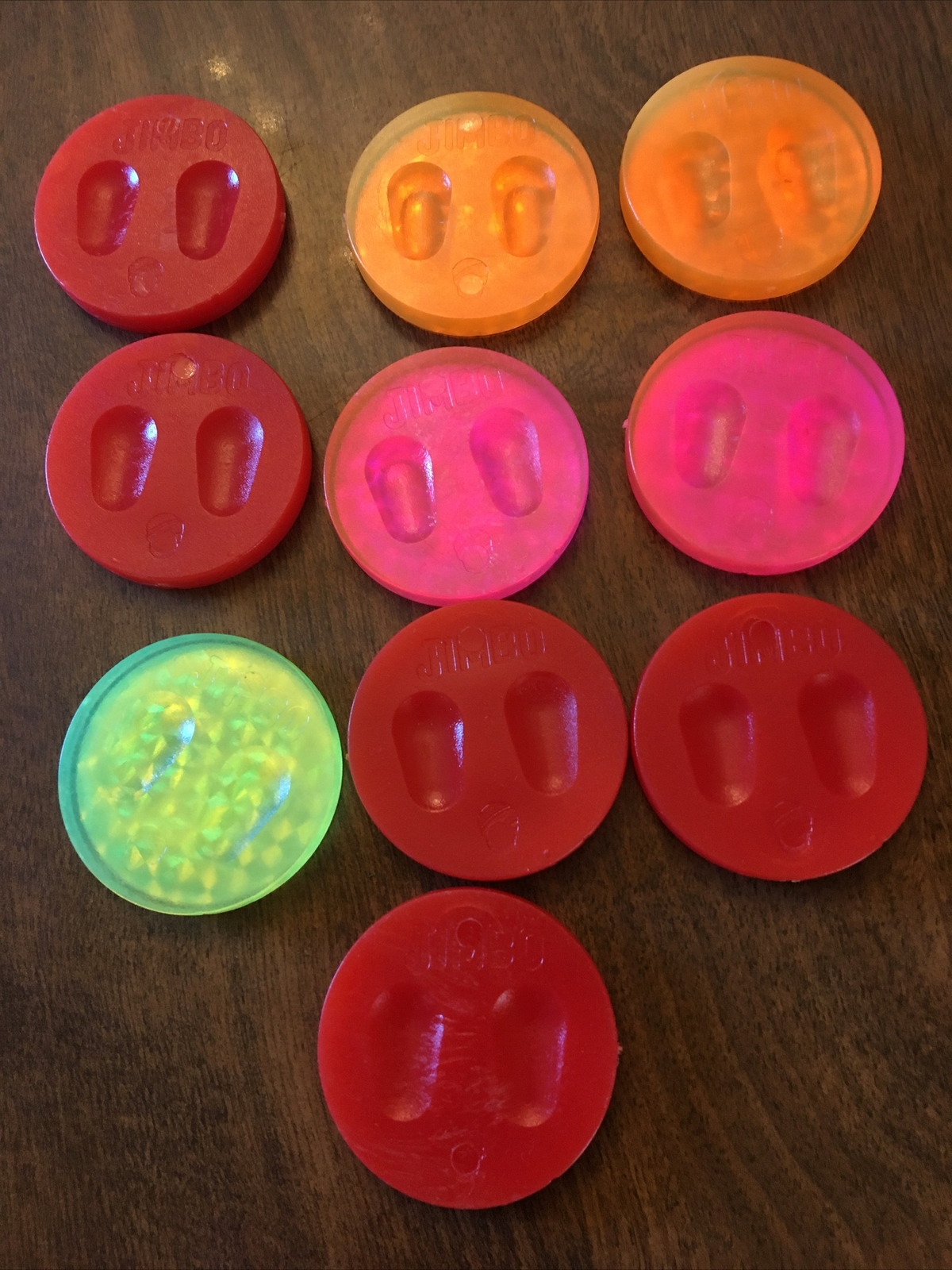 10 Vintage Plastic Slammers Pog Comic Anime Pogs Lot Jimbo Cartoon Diff Colors