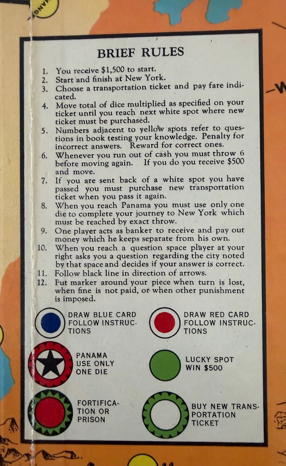Vintage 1937 Lowell Thomas Boxed World Cruise Travel Game – Complete – Excl Cond