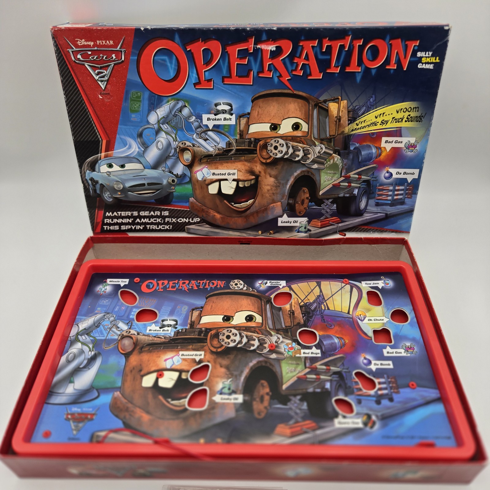 Disney Pixar Cars 2 Operation Board Game Mater Edition 2011 Hasbro – COMPLETE