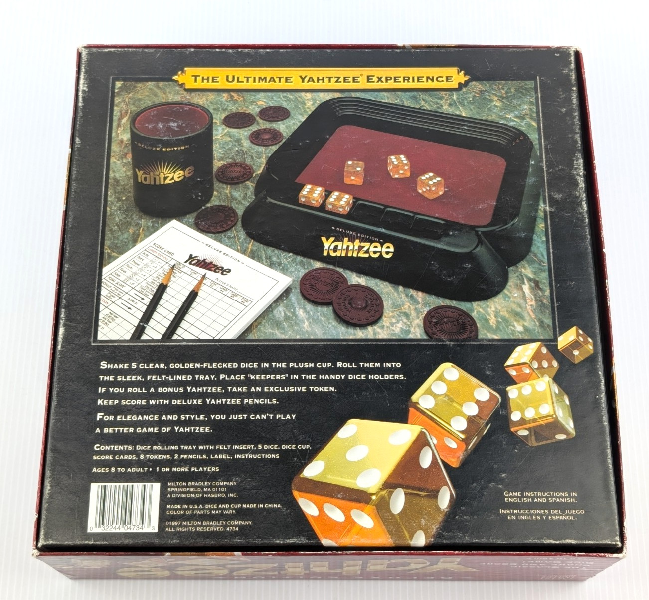 Vintage 1997 Yahtzee Deluxe Edition Gold Die 100% COMPLETE