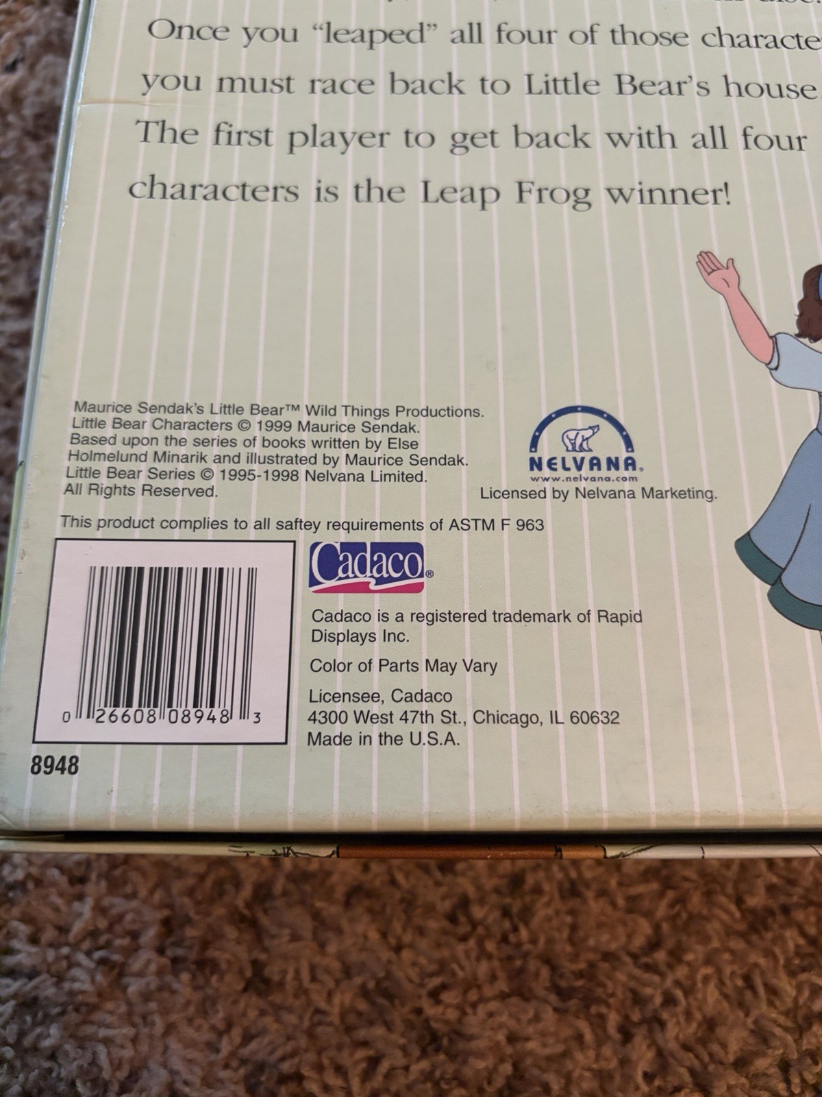 Maurice Sendak’s Little Bear Leap Frog Game COMPLETE Vintage 1999 Free Shipping