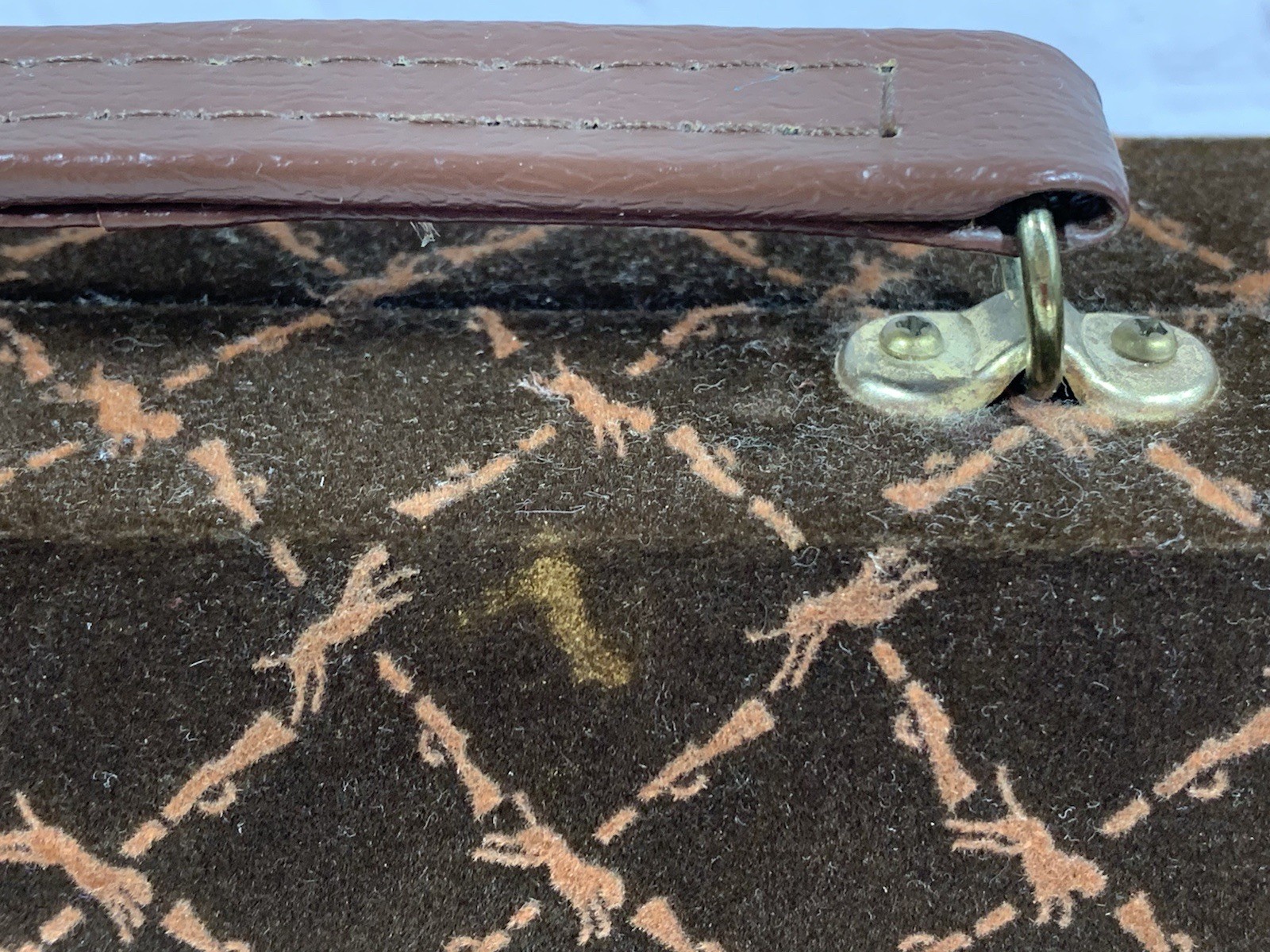 VTG Aries Of Beverly Hills Rare Longchamp Brown Velvet Travel Backgammon Set