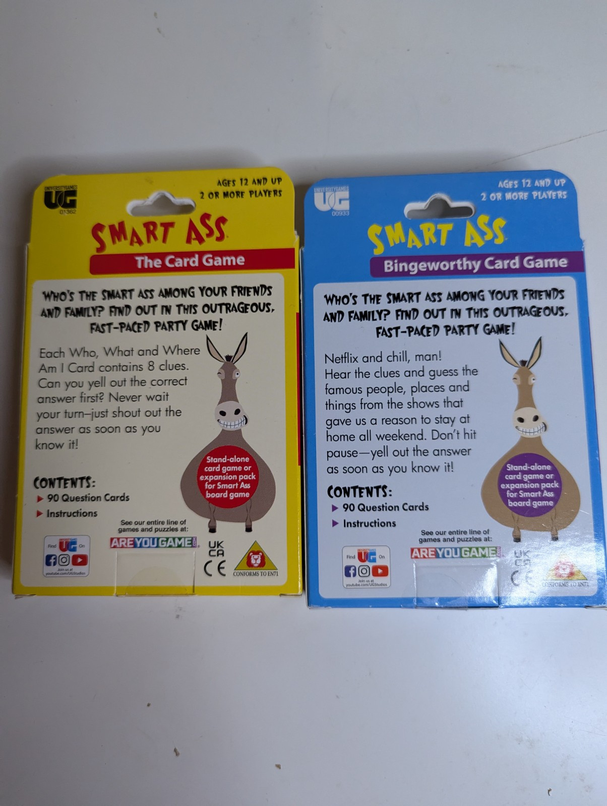 2021 & 2022 SMART ASS The card game sets ages 12 and up 2 or more players