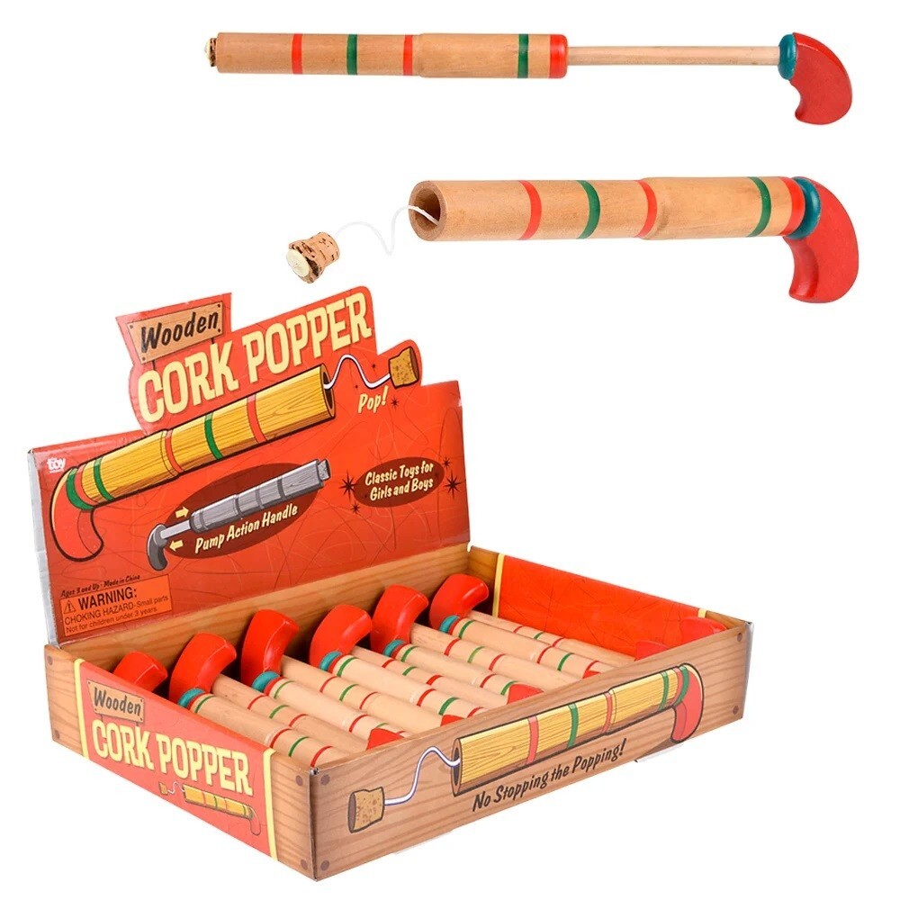 Wooden Pop Gun, Retro Toys – No Batteries Required!