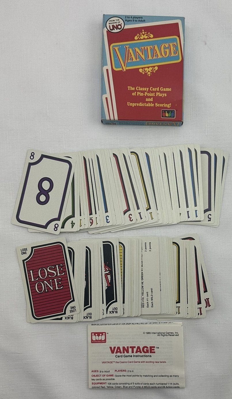 1985 Vantage Card Game by Uno Complete in Great Condition FREE SHIPPING