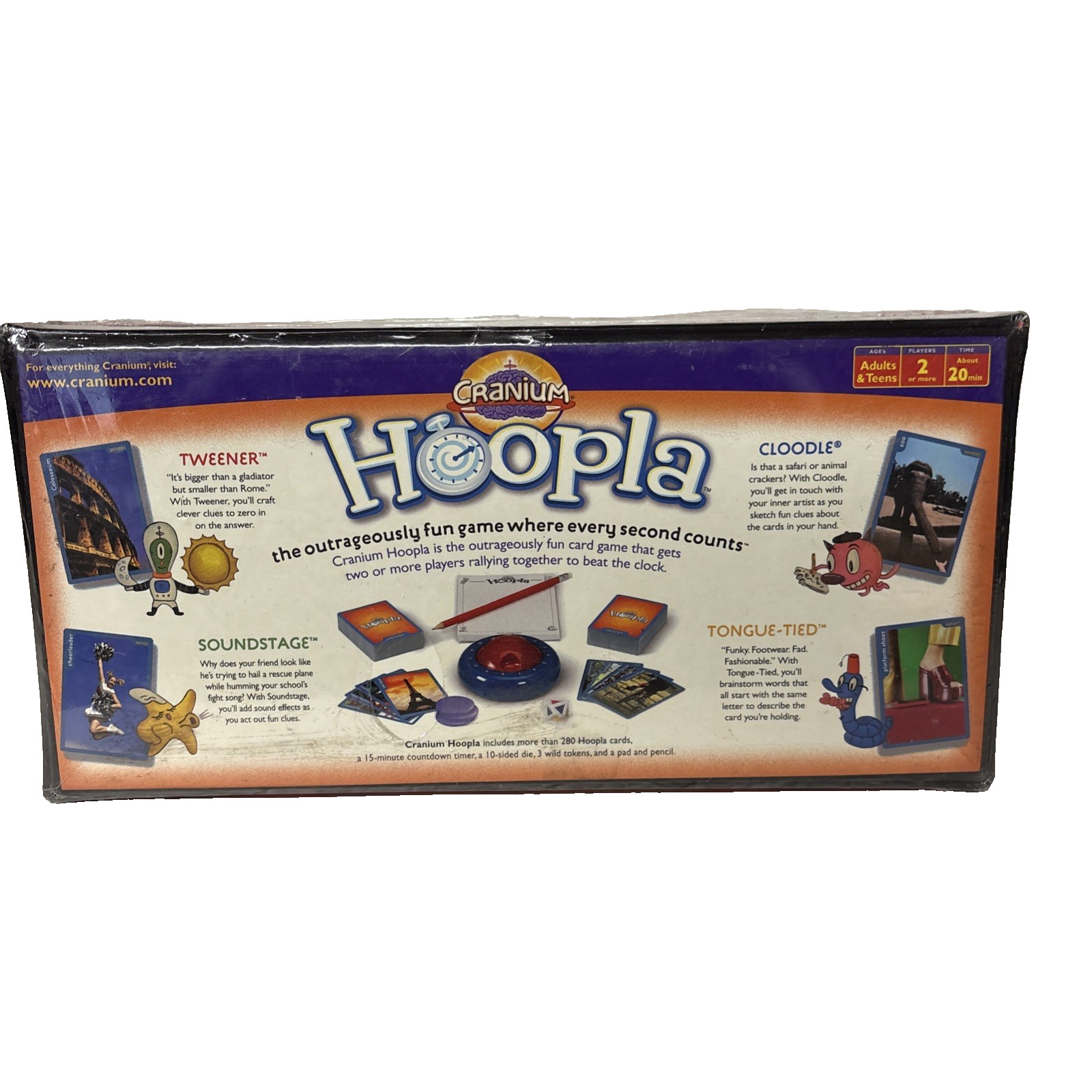 New Sealed Cranium Hoopla Board Game Card Teens And Adult 2002-2004 Edition