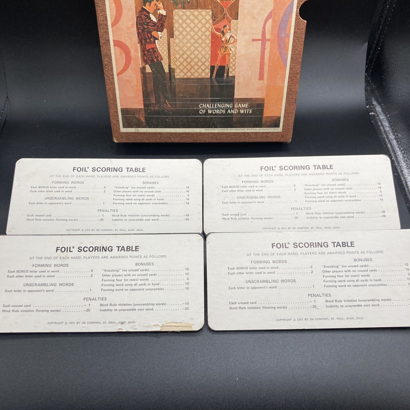 Vintage 1971 FOIL 3M Bookshelf Game of Words and Wits – Complete! Game Night