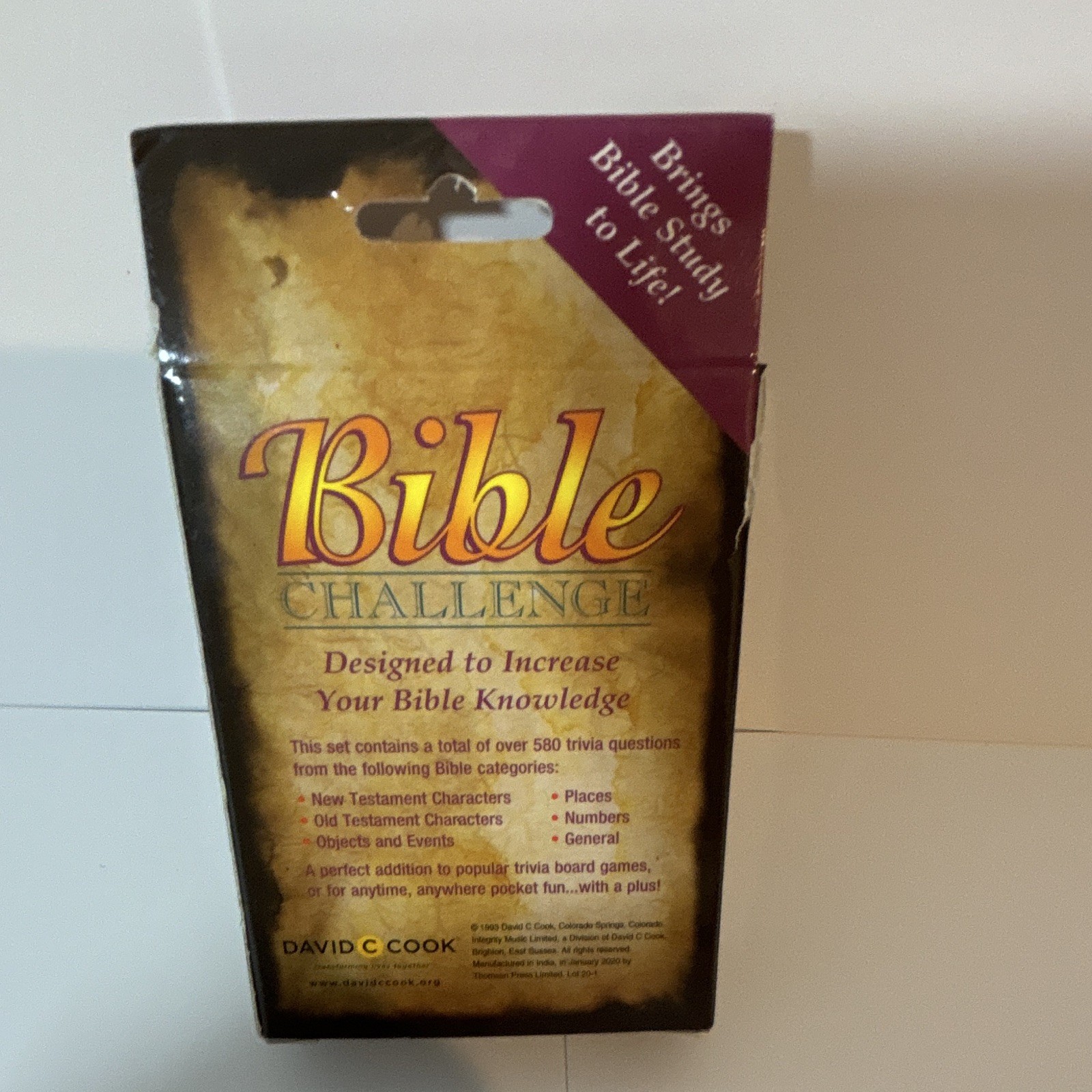 David C Cook Bible Challenge Pocket Edition Bible Trivia Card Game 2+ 12+