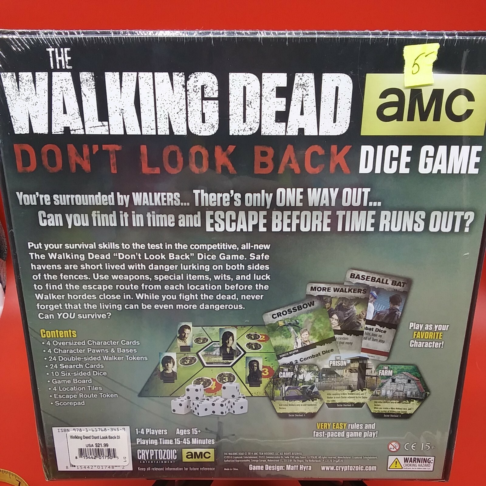 AMC The Walking Dead Don’t Look Back Dice Game Zombie Horror Board Game sealed