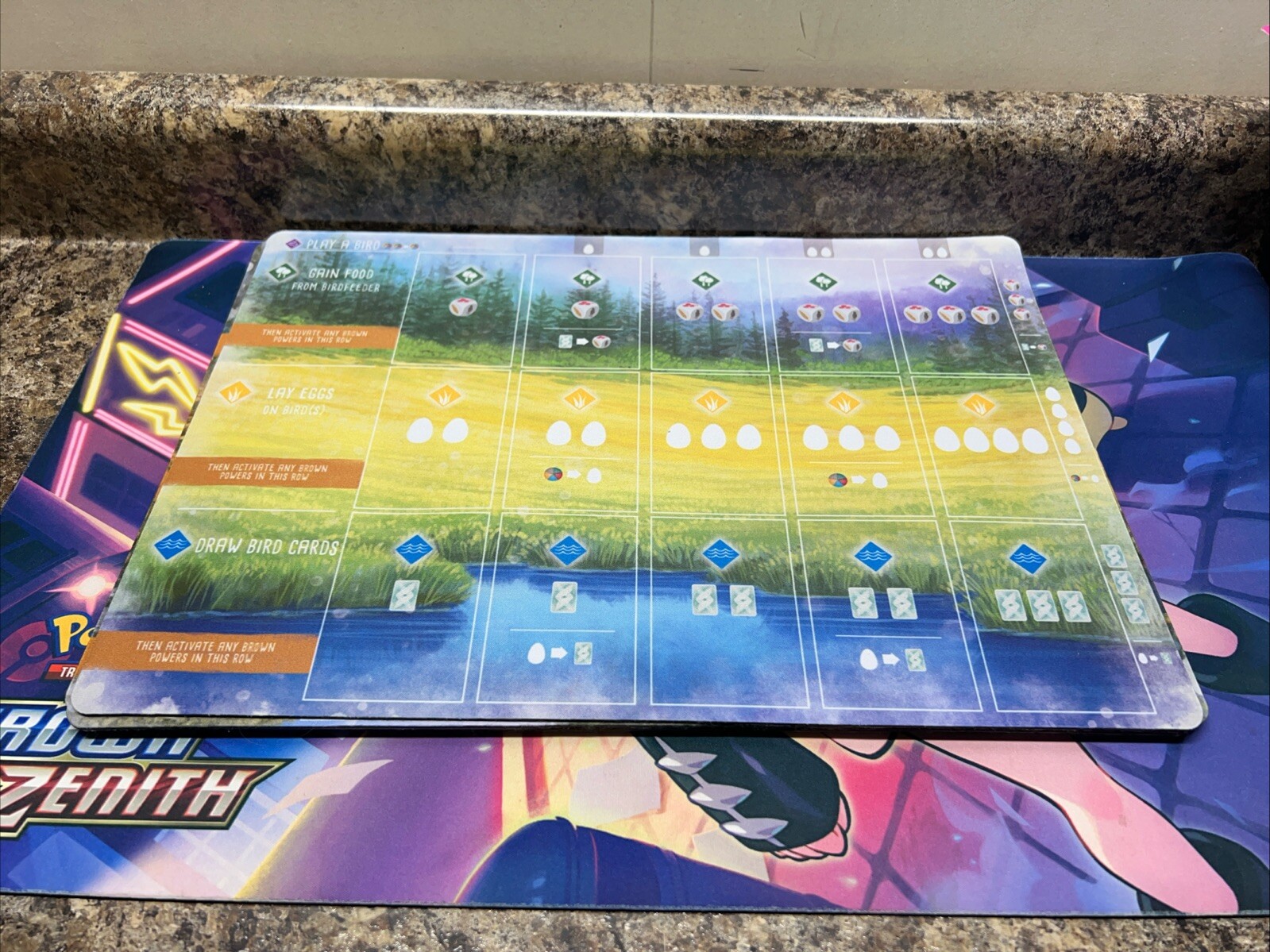 One Wingspan Natural Double-Sided Rubber Playmat Premium Playmat Wingspan