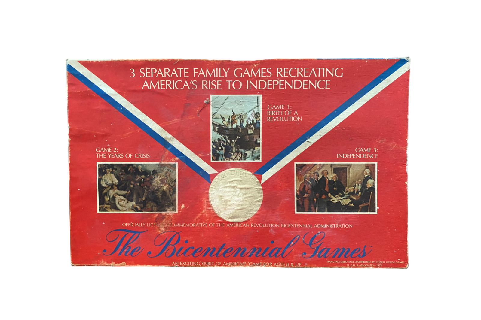 The Bicentennial Games Vintage American 3 Board Games USA 1776-1976