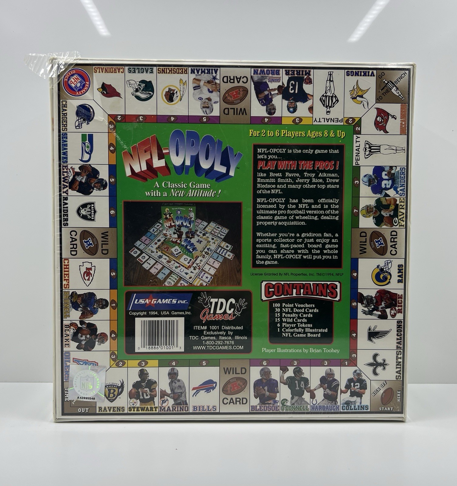 NFL-Opoly Officially Licensed Board Game 1994 Sealed with tears in wrapping