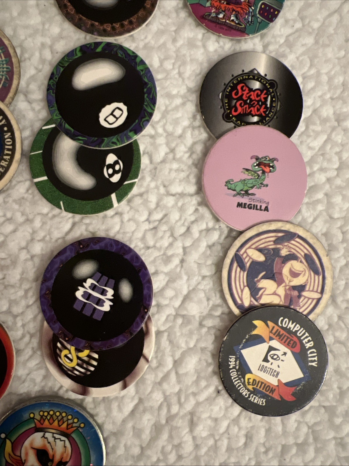 30 Pogs 1994 The World Pog Federation Coca Cola Logitech Icee Slammer
