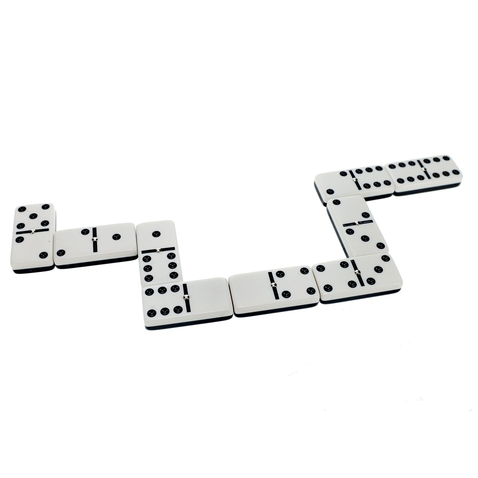 WE Games Two-Toned Black & White Double 6 Dominoes with Spinners – Club Size