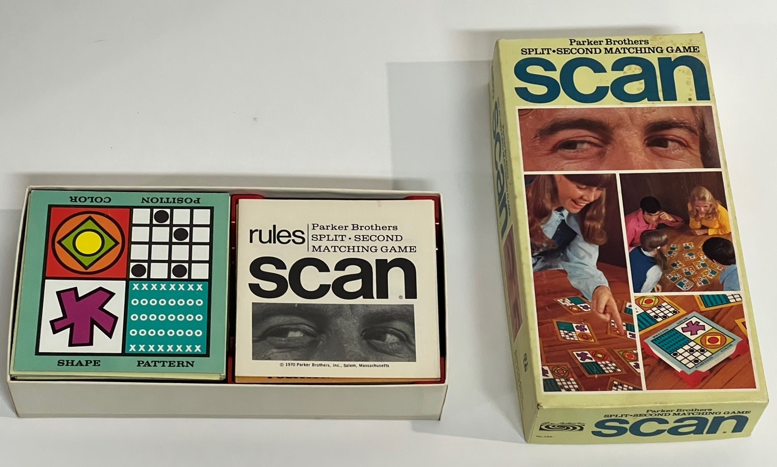 VINTAGE Scan Matching Game COMPLETE Parker Brothers 1970 Family Pictures