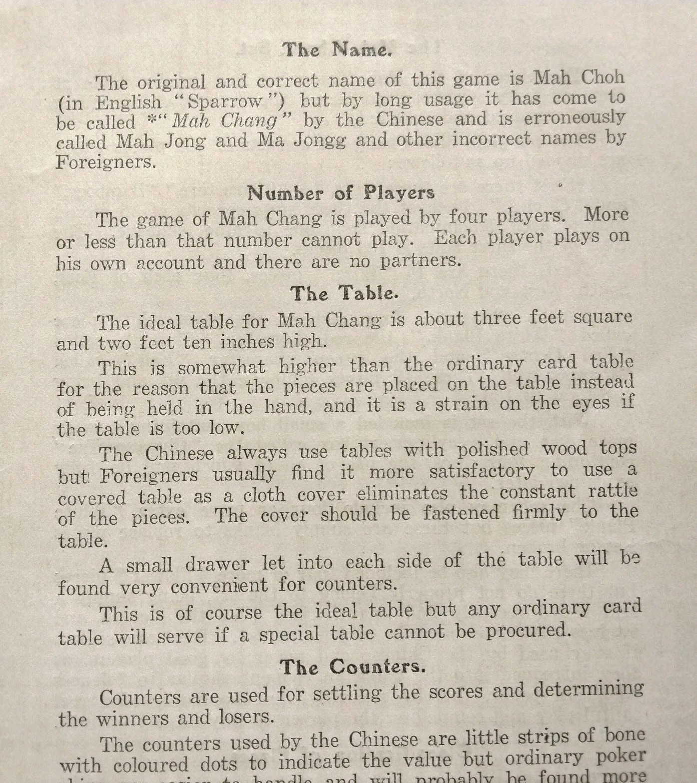 1920s Rules Directions Mah Jong Mah Jongg Mah Chang Manual Harold Sterling