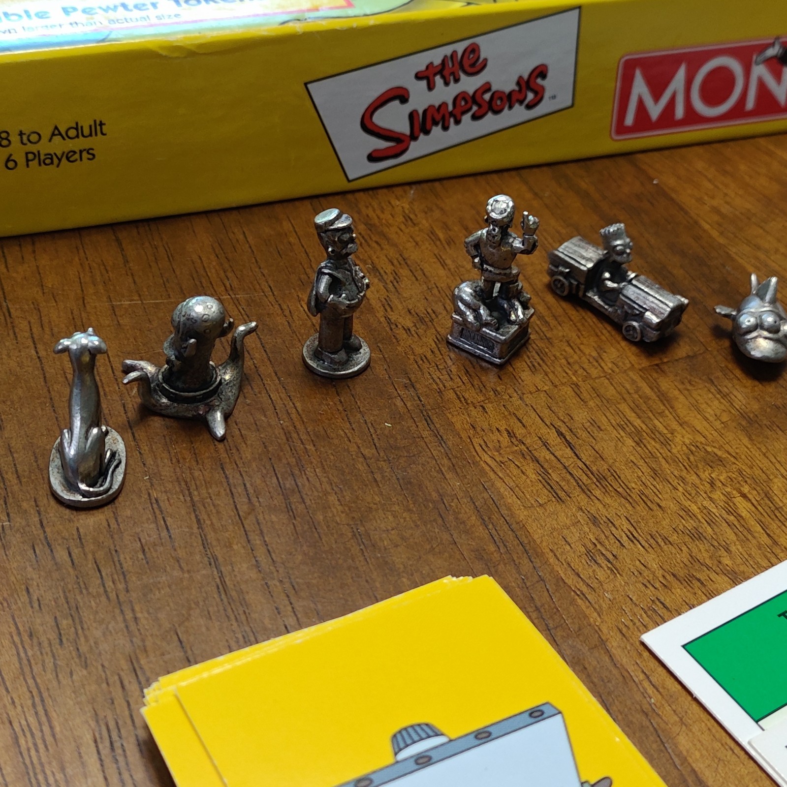 The Simpsons Monopoly Board Game W/ All 6 Pewter Tokens | Fully Complete In Box