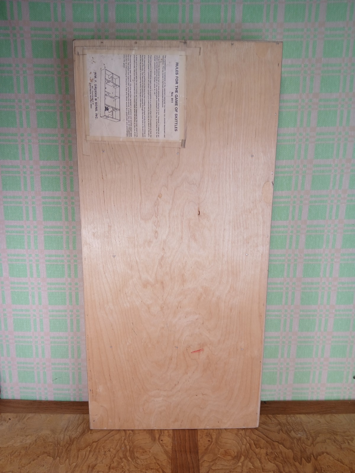VTG Drueke Skittles Wood Parlor Bowling Game #911 | 30″ x 14″ Complete w/ Rules