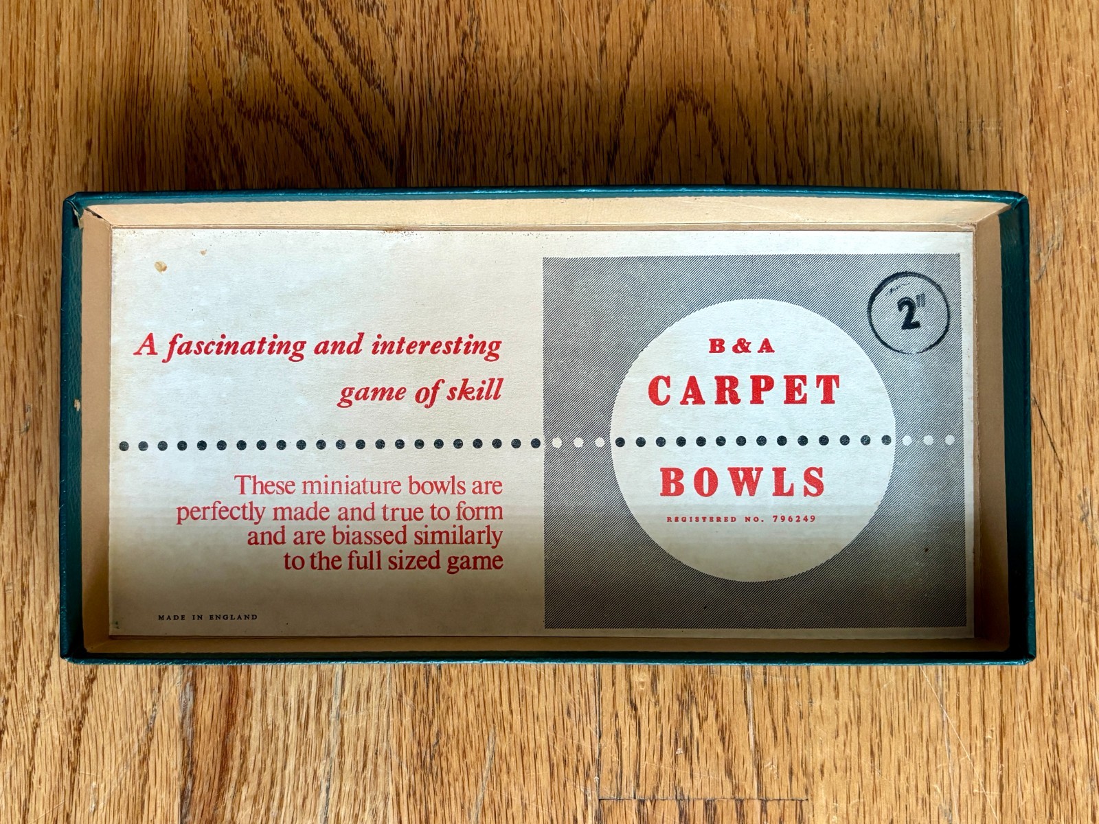 B&A Bowls Indoor Carpet Game – Complete in Box w/ Instructions