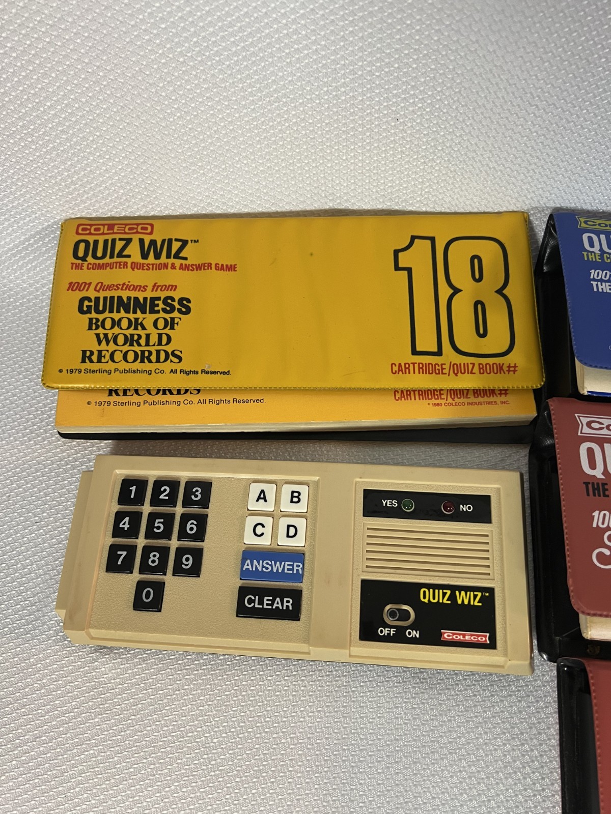 Coleco Quiz Game Computer Answer Game w/ Cartridge + Books 1, 3, 4, 5, 7, 8, 18