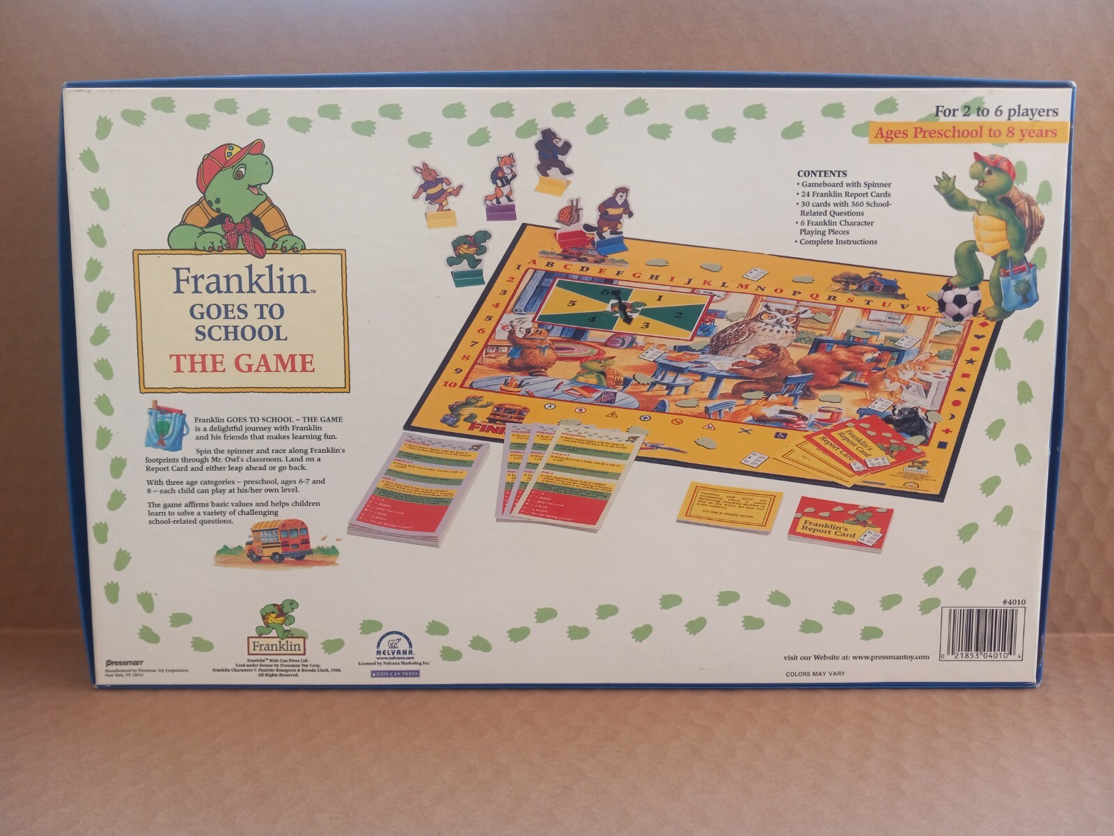 Franklin Goes to School 1986 Vintage Board Game Preschool to 8 years