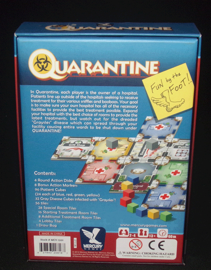 Mercury Games Quarantine Hospital Themed Strategy Board Game Complete