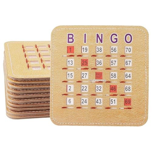 10-Pack Reusable Bingo Cards – 5-Ply Stitched, Quick-Clear Sliding Windows