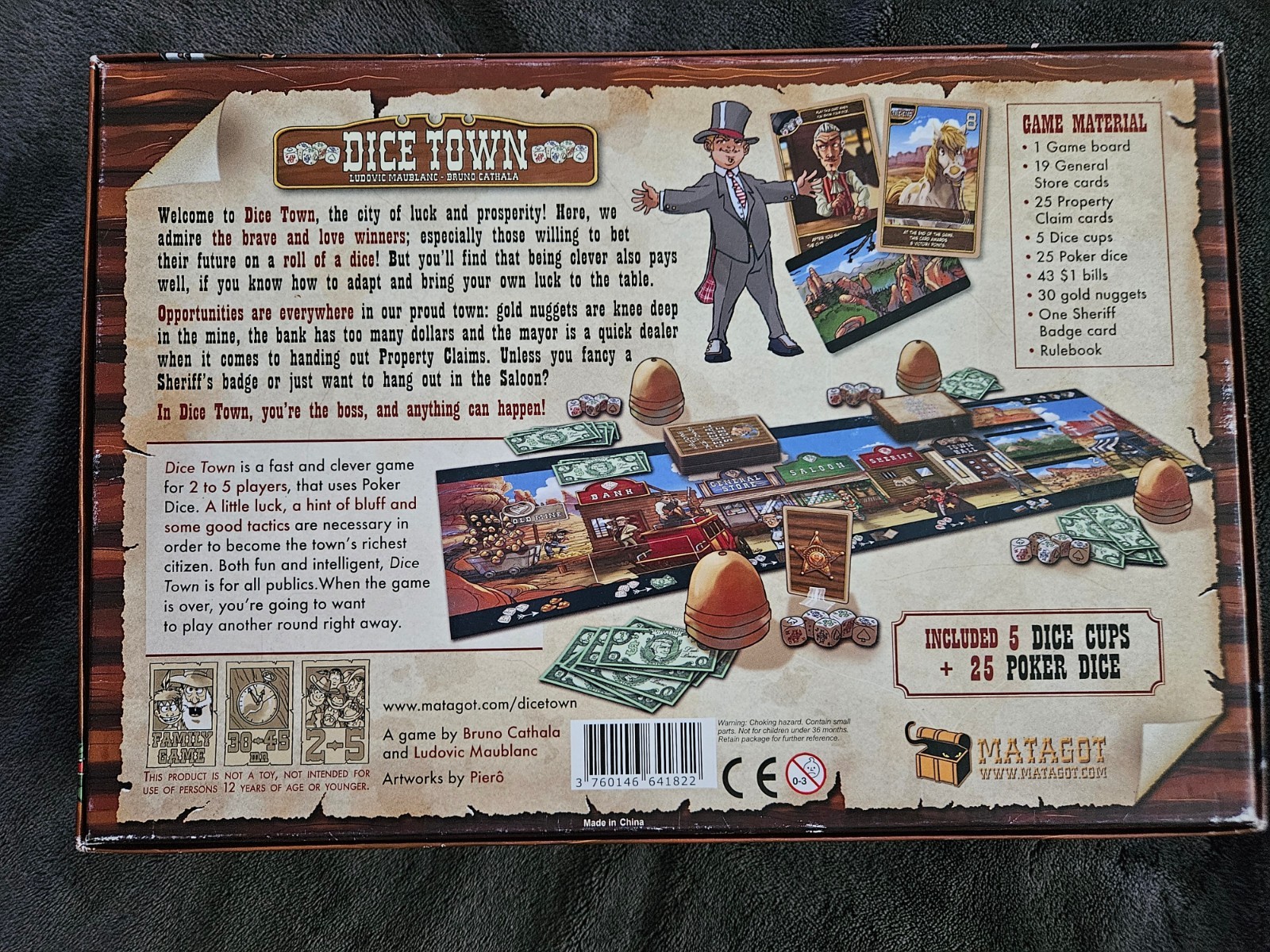 Dice Town Board Game Matagot Complete – Poker Dice Western Strategy Game