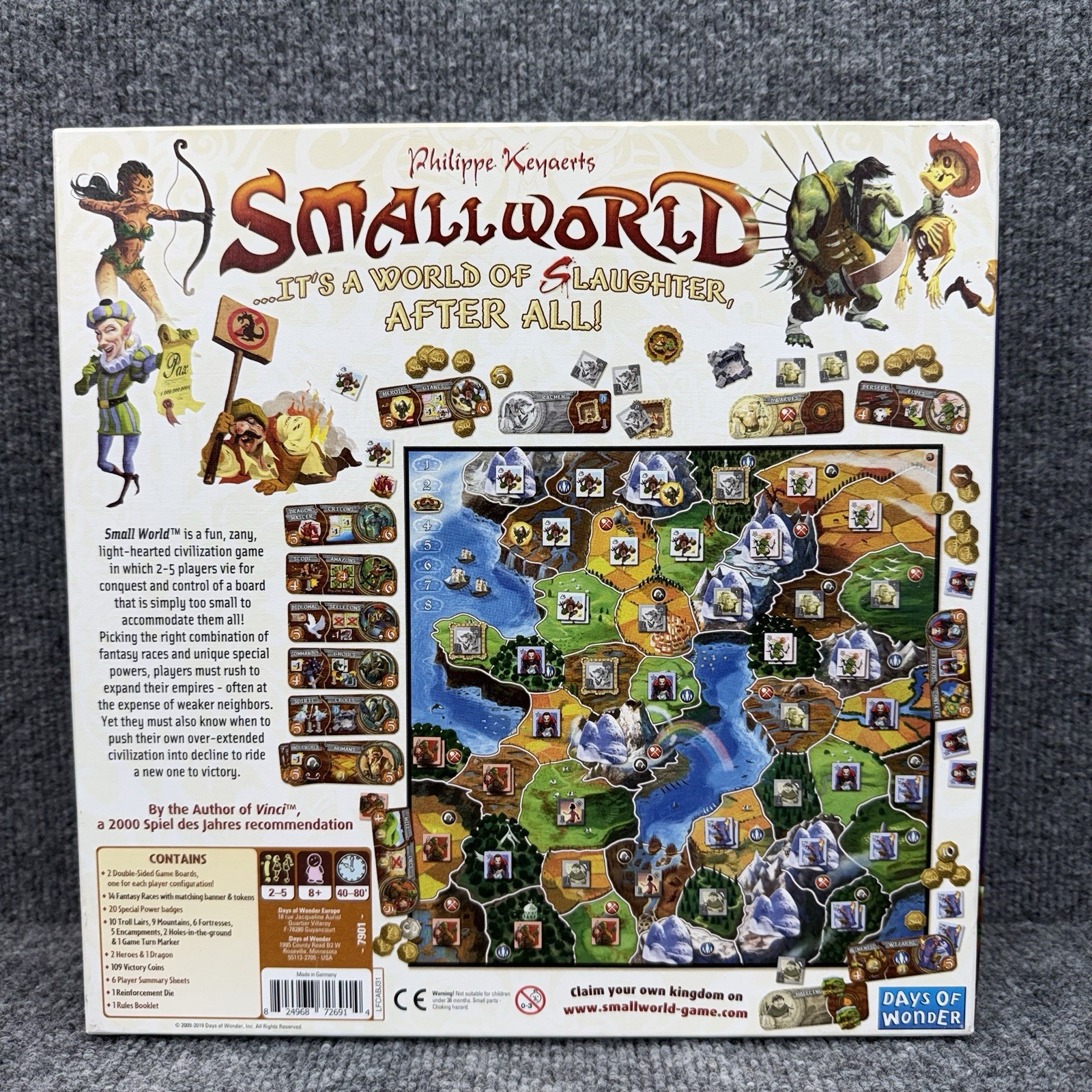SMALL WORLD Board Game By Fantasy Philippe Keyaerts Days of Wonder 100% Complete