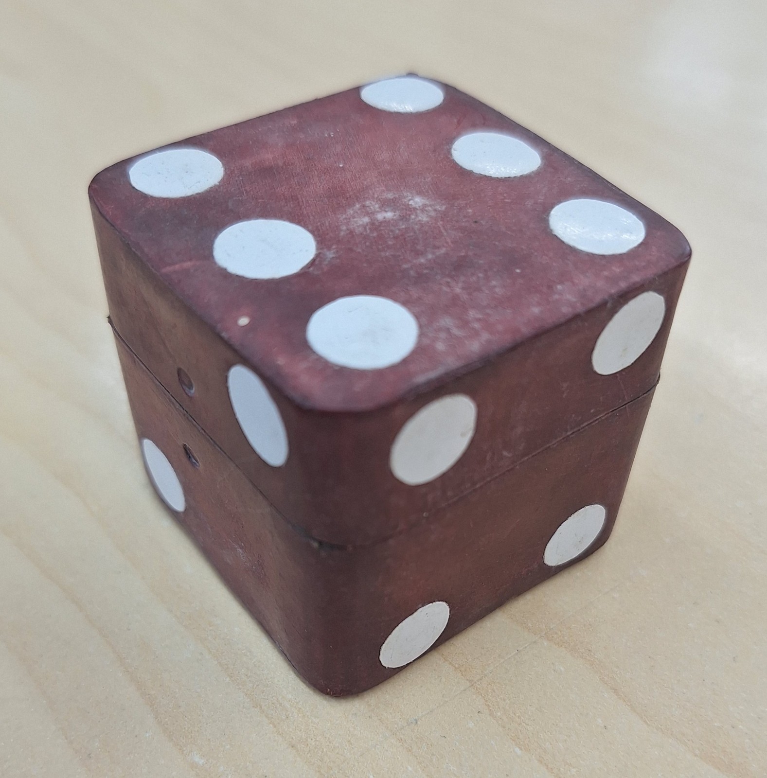 Vintage Italy Poker Dice Game In Leather Dice Case