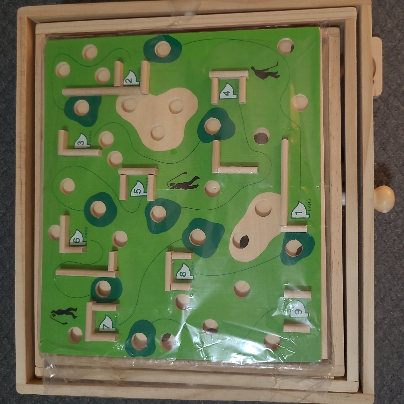 STERLING Games Large Wooden Labyrinth Marble Ball Tilt Maze Golf Baseball Boards
