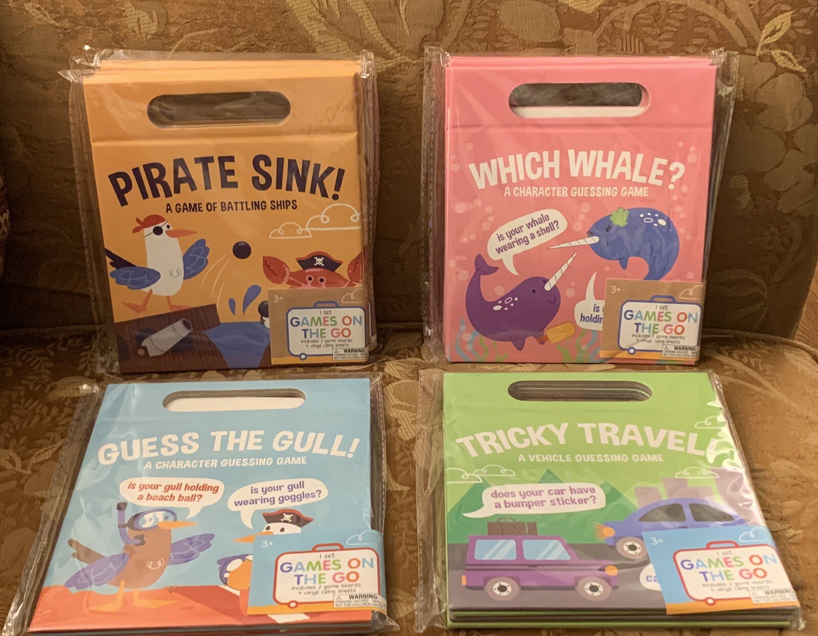 Games On The Go Pirate Sink, Which Wale, Guess The Gull & Tricky Travel Lot of 7