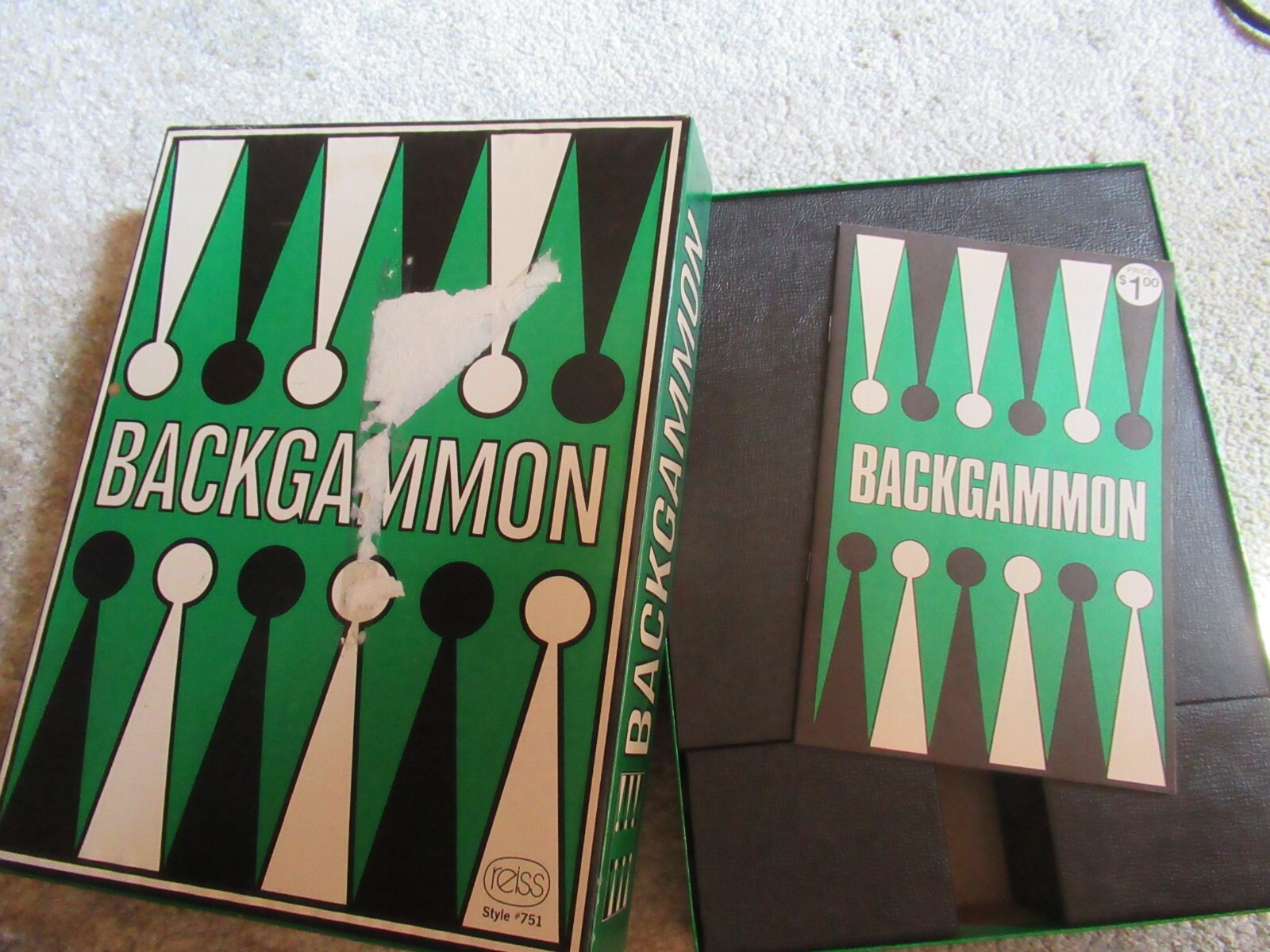 1975 Reiss Games brand BACKGAMMON Complete FREE SHIPPING