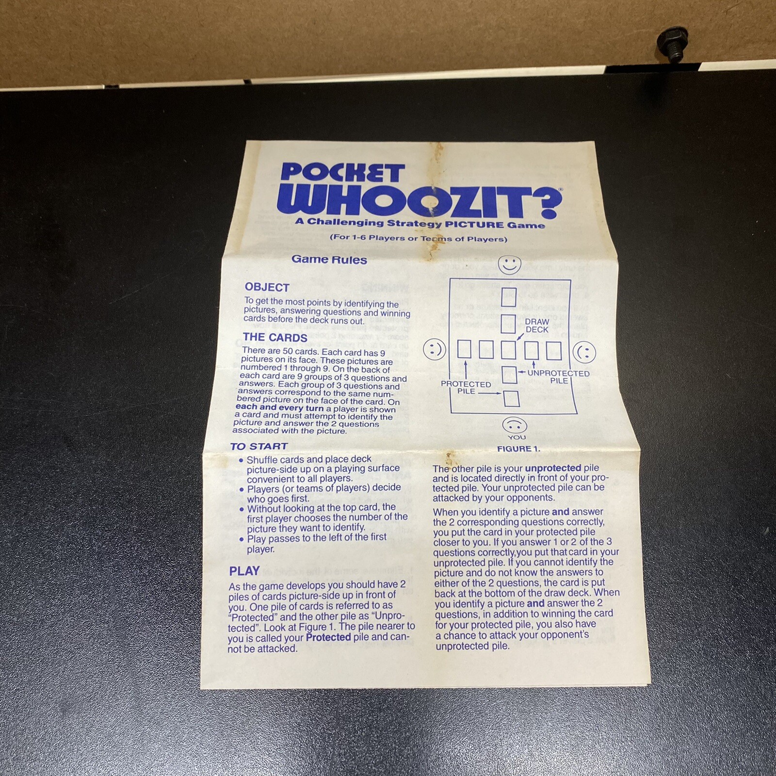 Pocket Whoozit? INSTRUCTIONS ONLY-Picture game – 450 pictures, 1350 questions