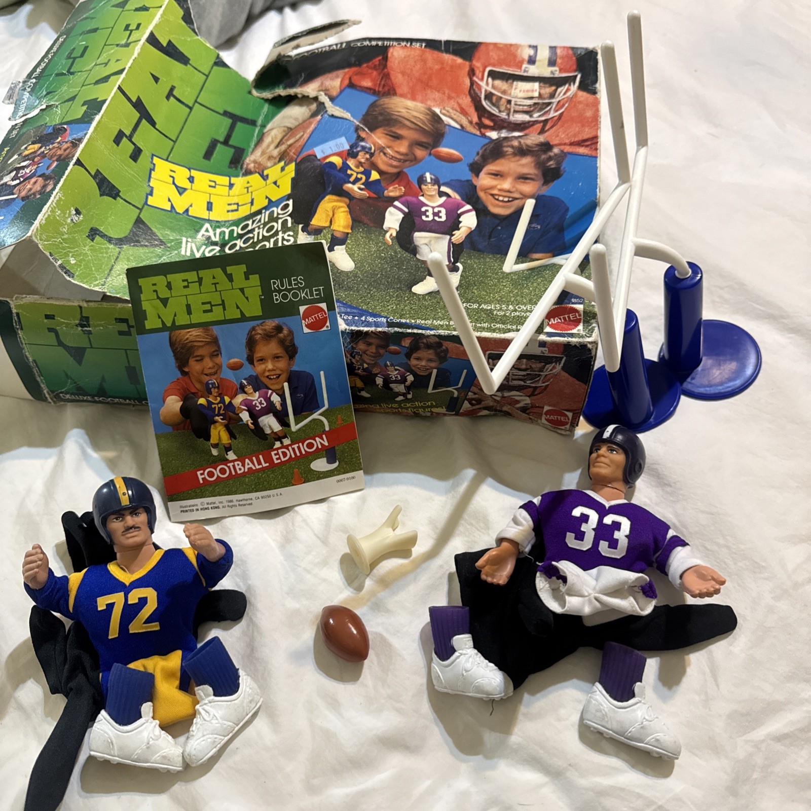 Real Men Deluxe Football Competition Set Board Game Vintage 1986 Mattel Toy