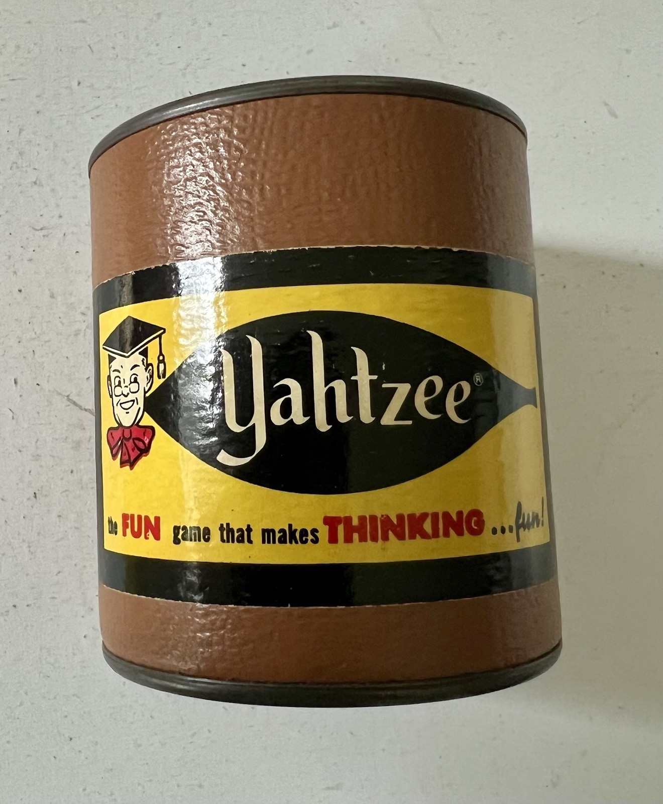 Vintage 1956 Yahtzee Complete E.S. Lowe Dice Game w Dice Cup Box Manual VG! MCM