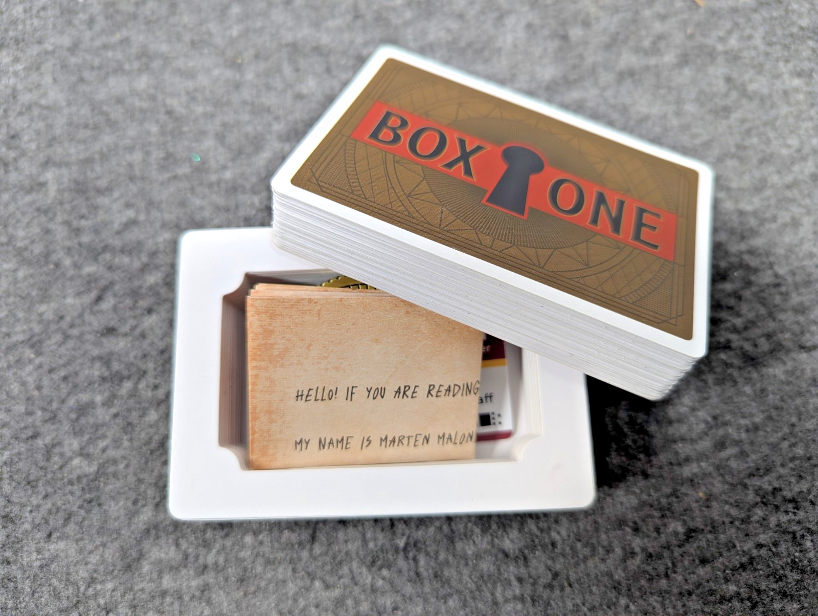 Box One Game by Neil Patrick Harris Escape Room Theory11 Puzzle Card Complete