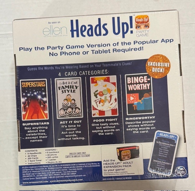 New Heads Up! Party Game 3rd Edition Sealed Bingeworthy Deck – Ships FREE in USA