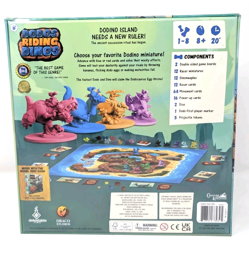 Dodos Riding Dinos Racing Board Game Draco Studios Brand New Sealed