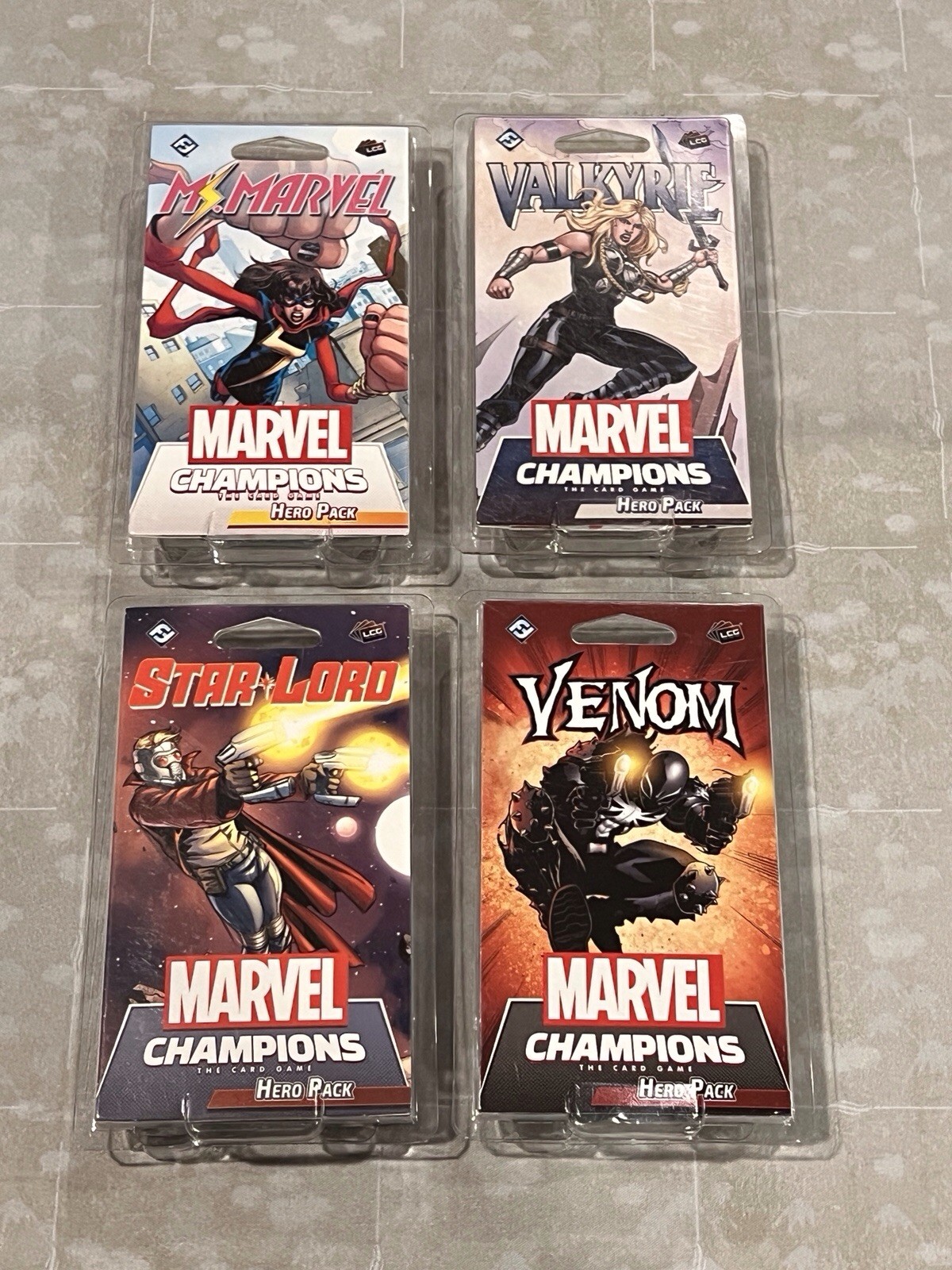 Marvel Champions LCG – Hero Decks Ms Marvel, Valkyrie, Star Lord NIS + Venom