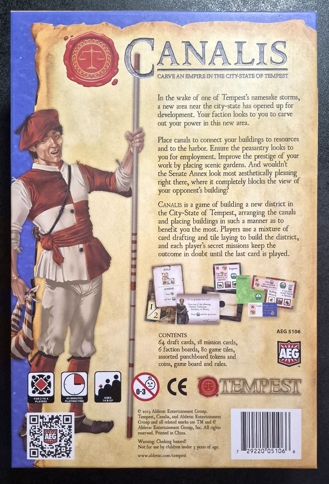 Canalis A Tempest Board Game 2013 Alderac Entertainment Group Open Excellent Cnd