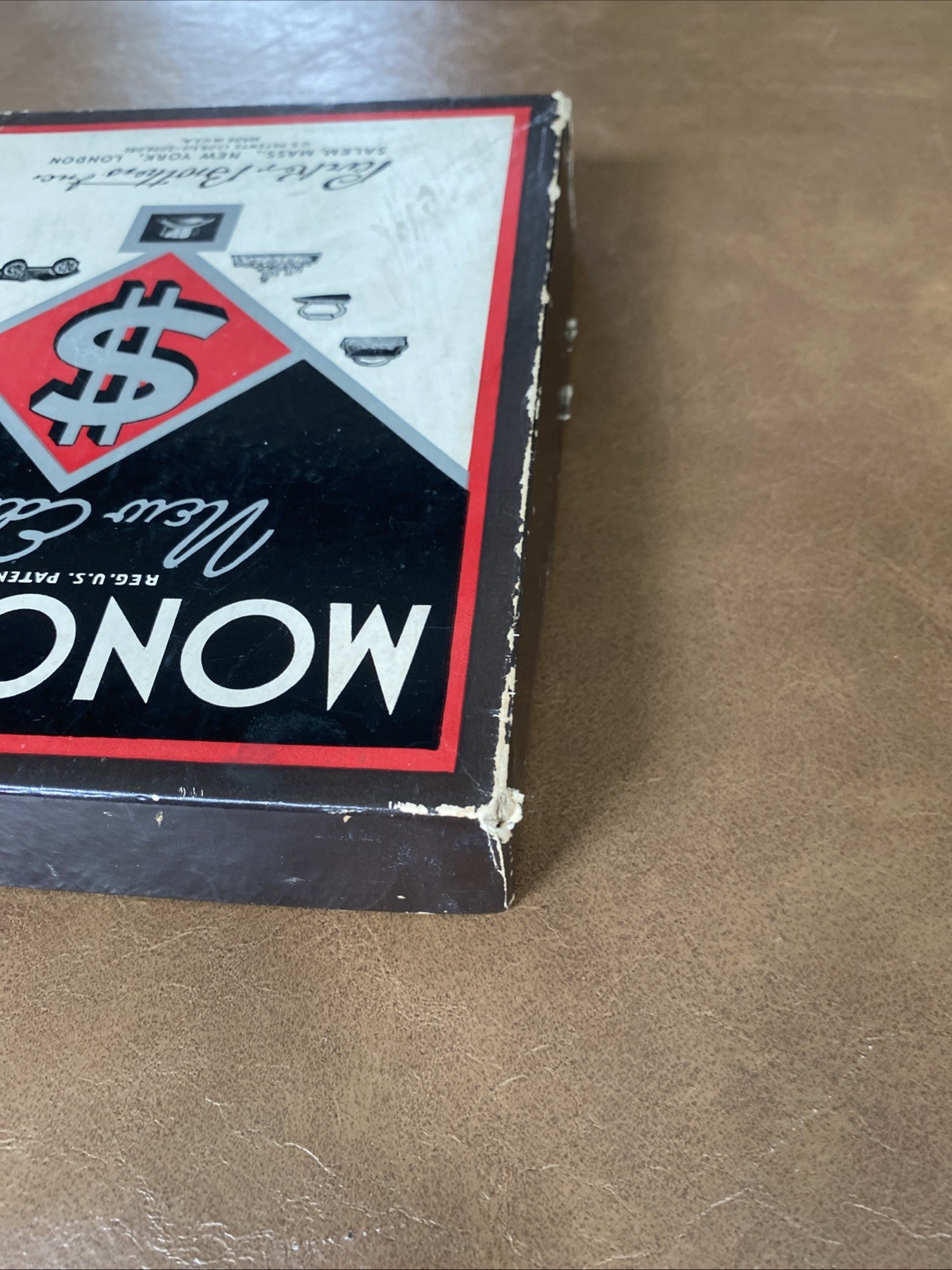 Rare Antique 1936 Edition Monopoly Game Small Black Box No Gameboard