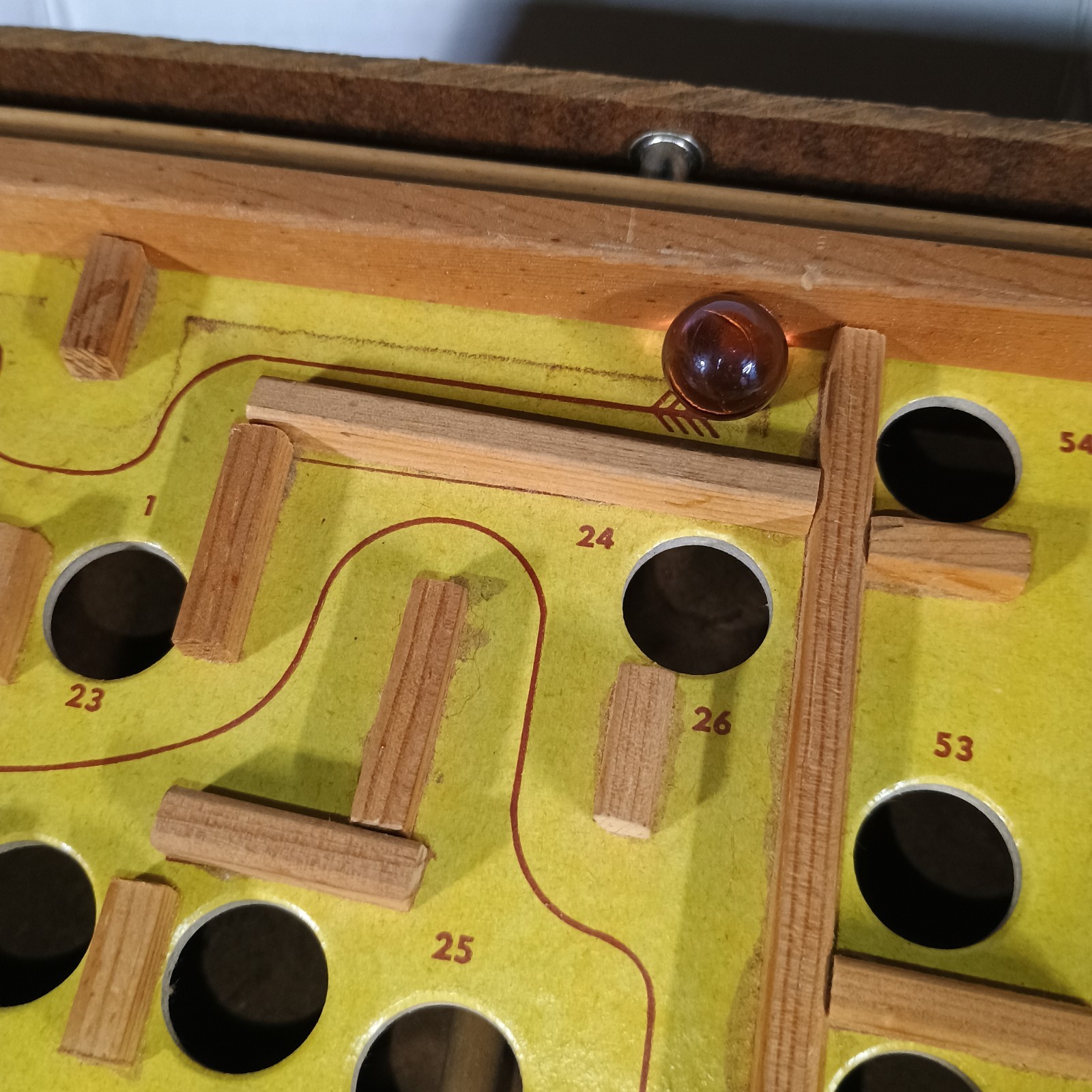 Wooden Tilt Game Marble Labyrinth Maze Original Box