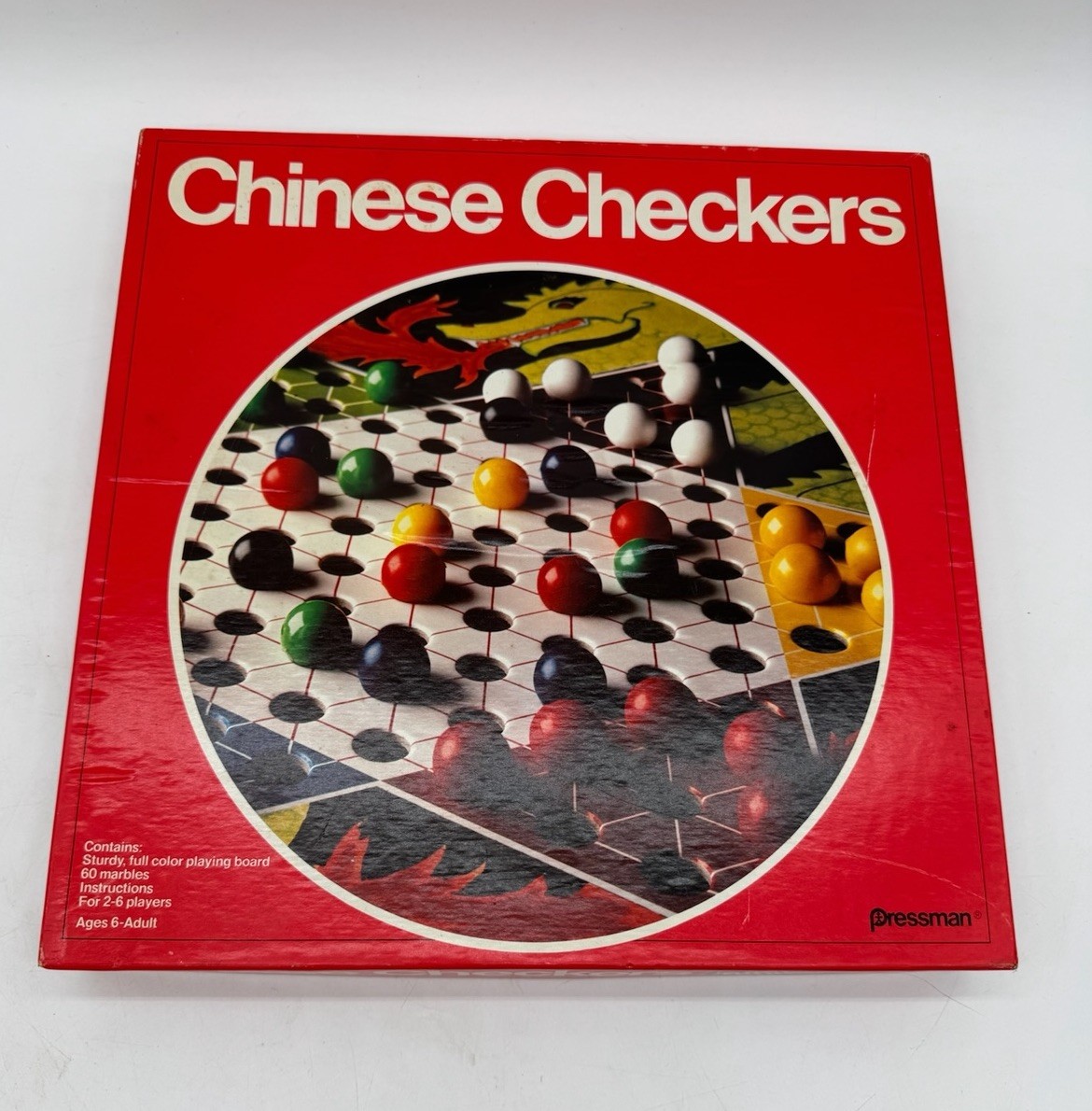 Vintage Pressman 1992~ Chinese Checkers Game ~ Complete W/ 6 Sets Of Marbles EUC