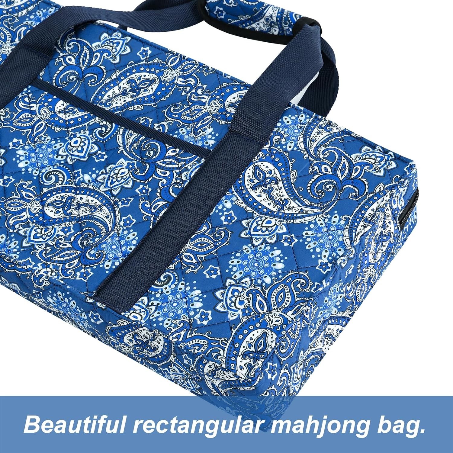 American Mahjong Set,166 White Tiles with Blue Bag and Accessories,4 Transpar…