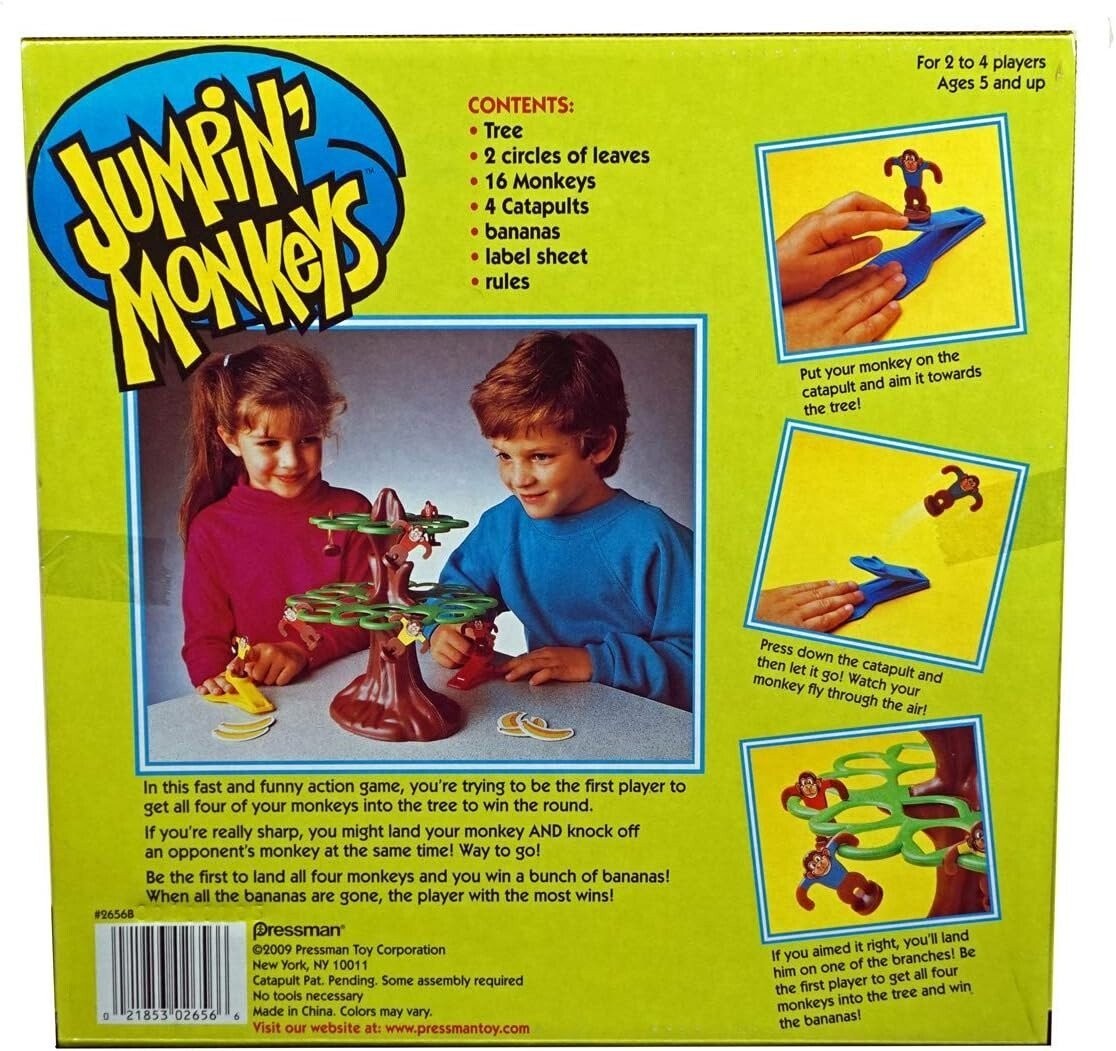 Pressman Jumpin’ Monkeys: Catapult Your Monkeys Into The Tree to Win