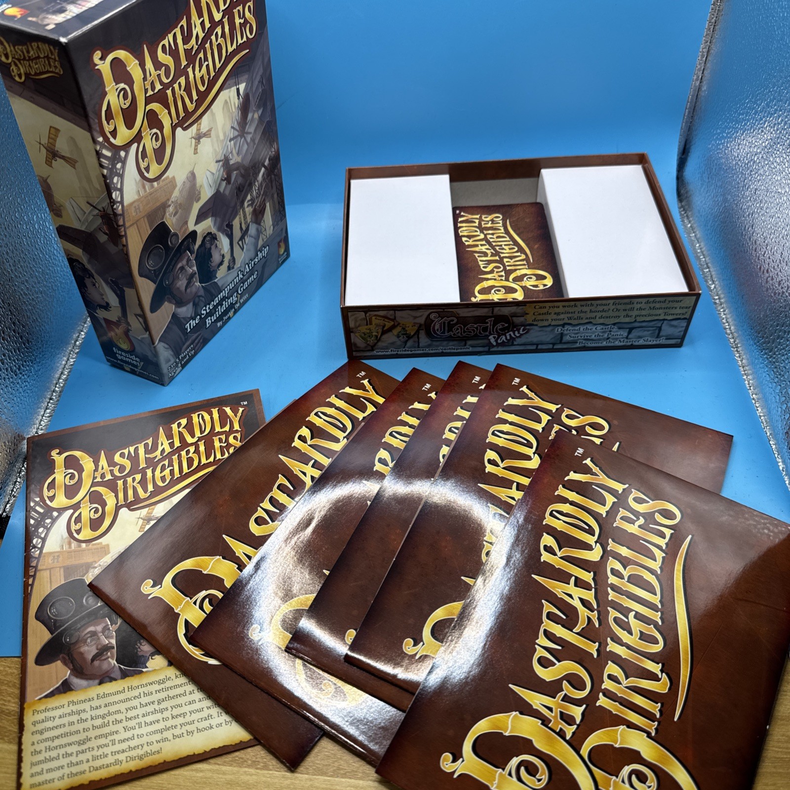 2016 DASTARDLY DIRIGIBLES Steampunk Airship Building Card Game EUC Complete