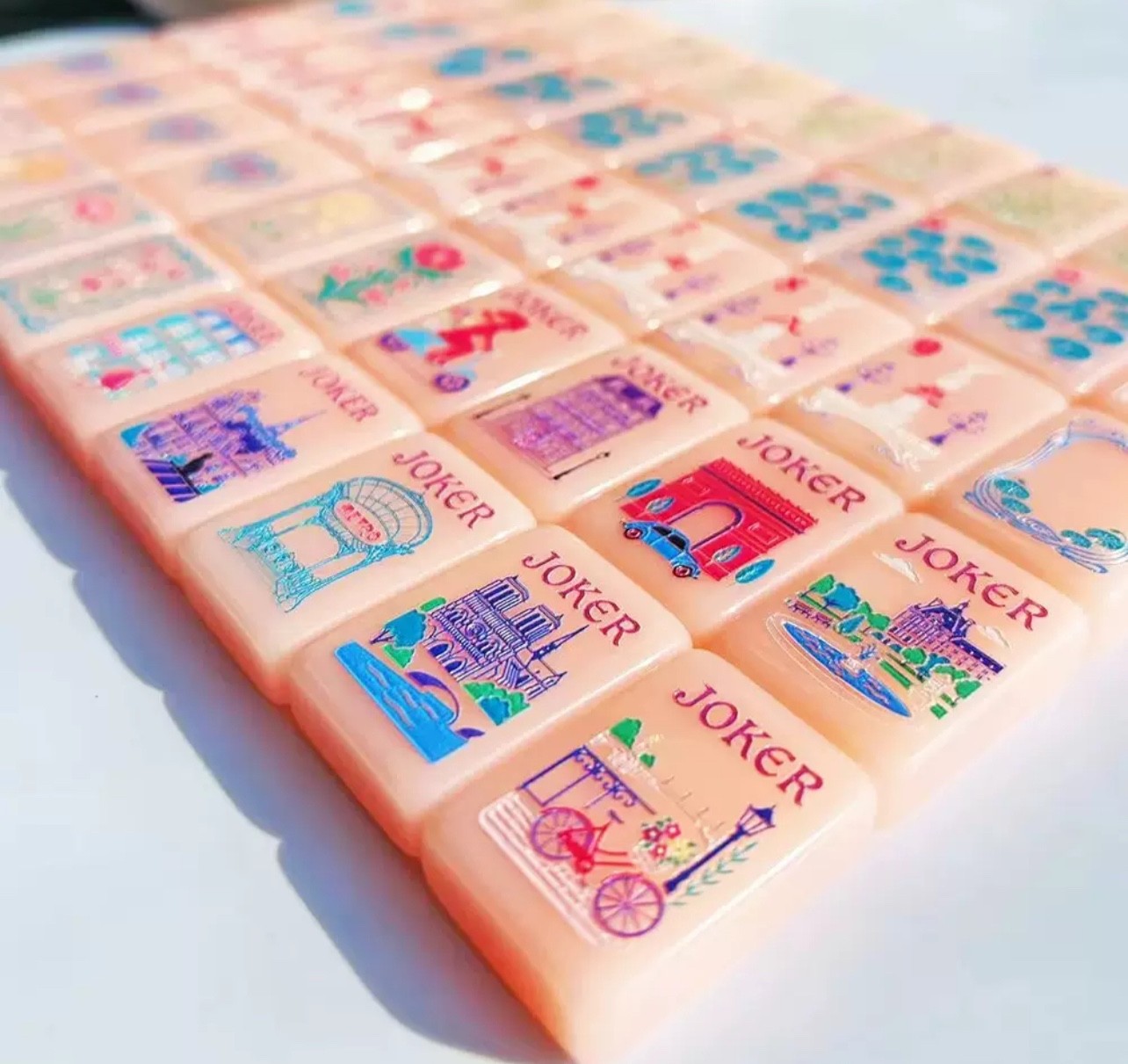 2026 Pink American Mahjong Game Set, 160 Paris Mah Jong Tiles ,