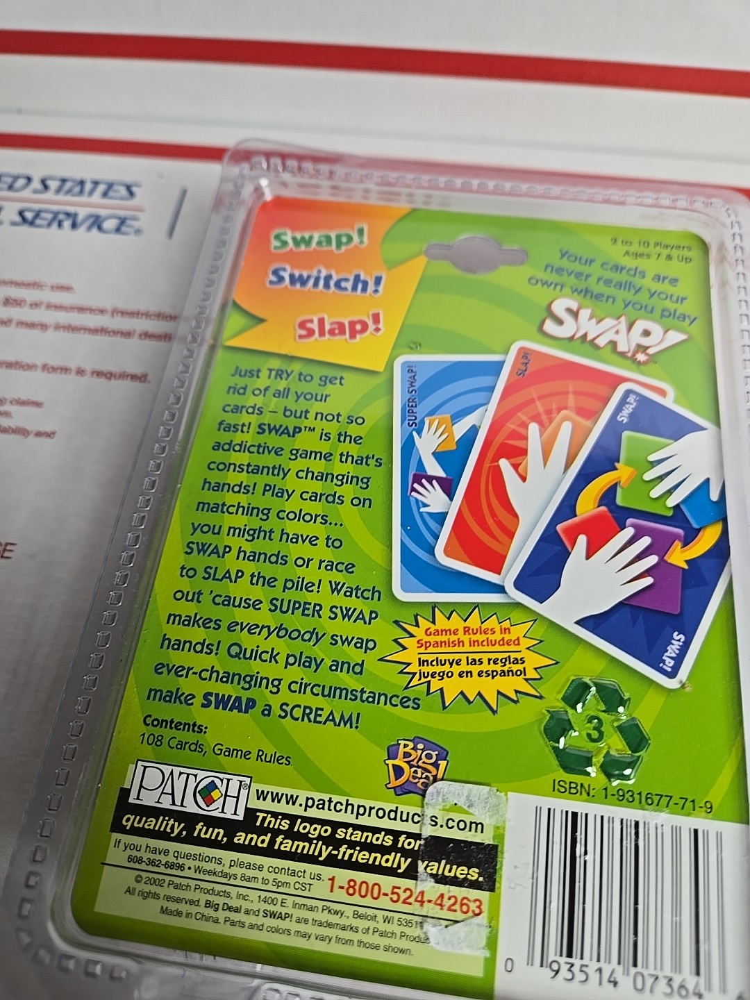 NEW SEALED SWAP! Switch! Slap! Card Game Patch Products Big Deal