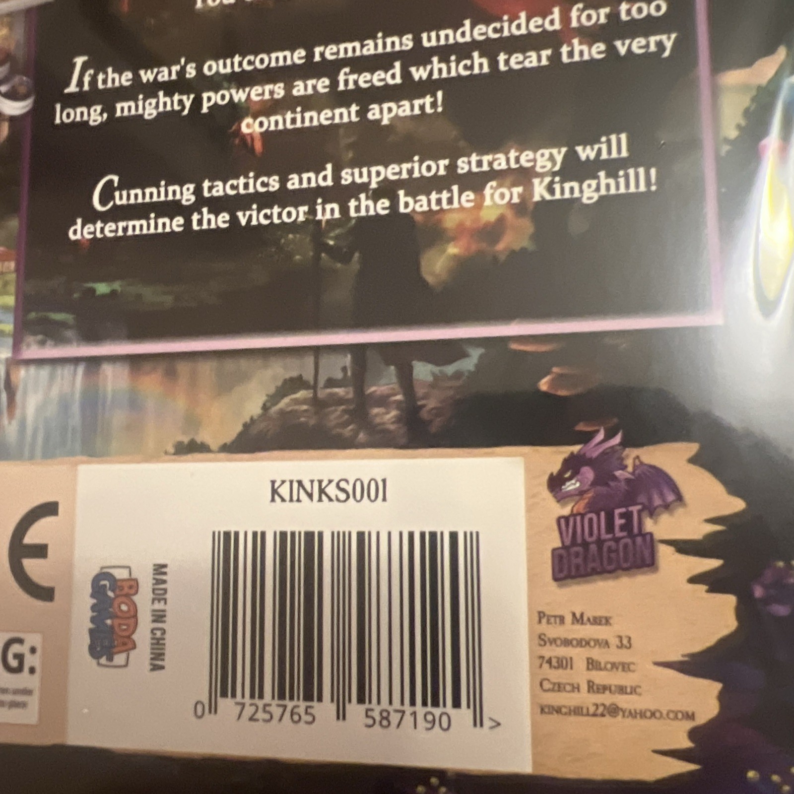 Violet Dragon Strategy Games Kinghill Board Game Petr Marek